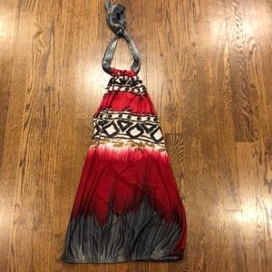 Halter top backless red patterned size small